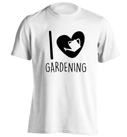 I love gardening adults unisex white Tshirt 2XL