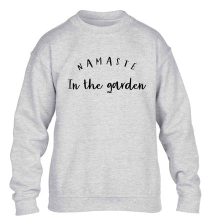 Namaste in the garden children's grey sweater 12-13 Years