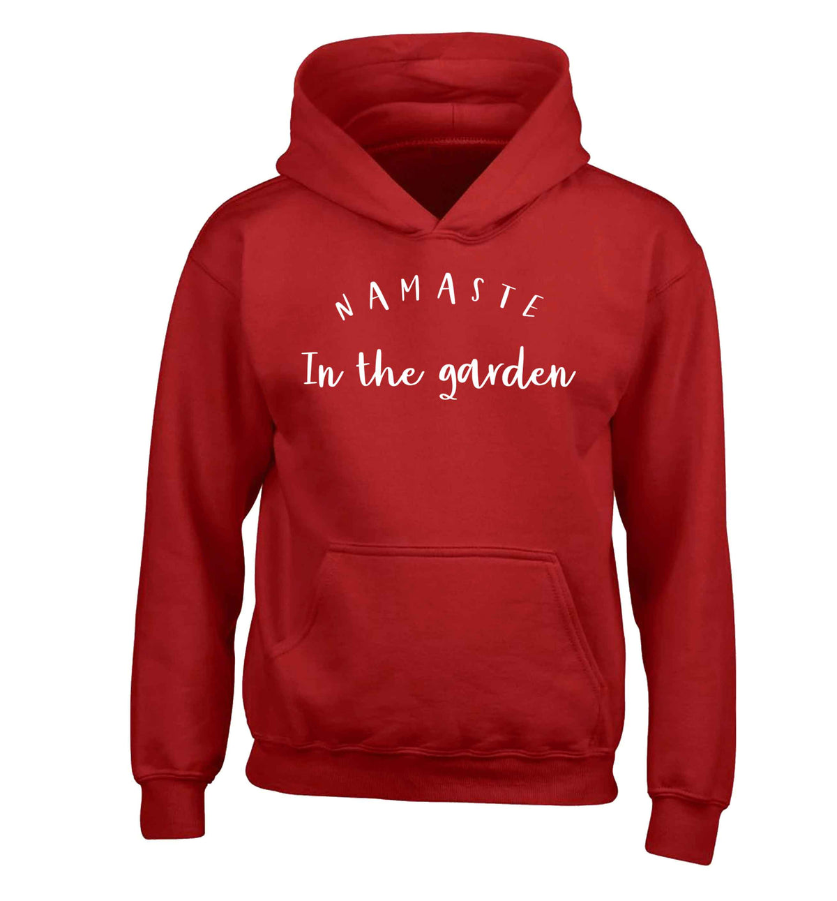 Namaste in the garden children's red hoodie 12-13 Years