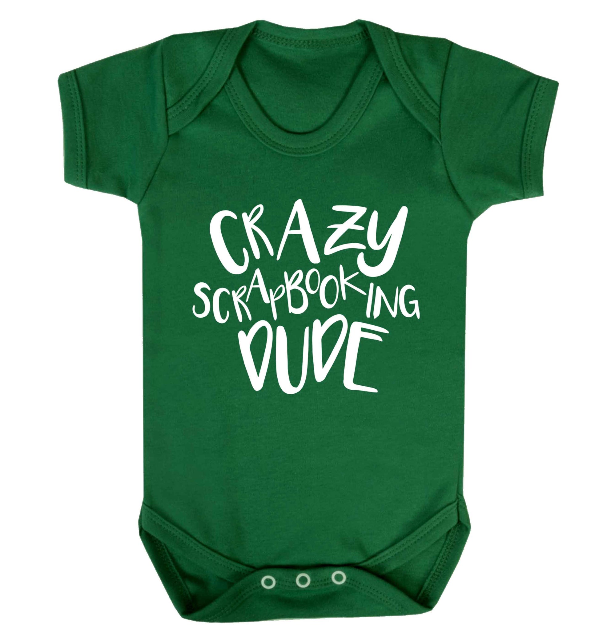 Crazy scrapbooking dude Baby Vest green 18-24 months