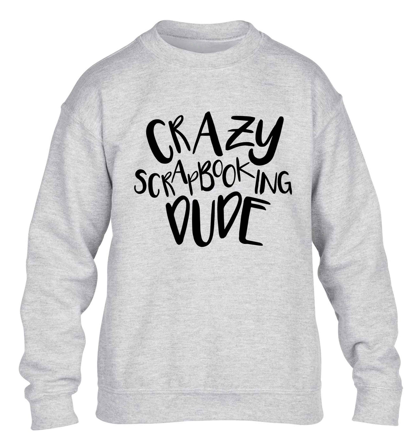 Crazy scrapbooking dude children's grey sweater 12-13 Years