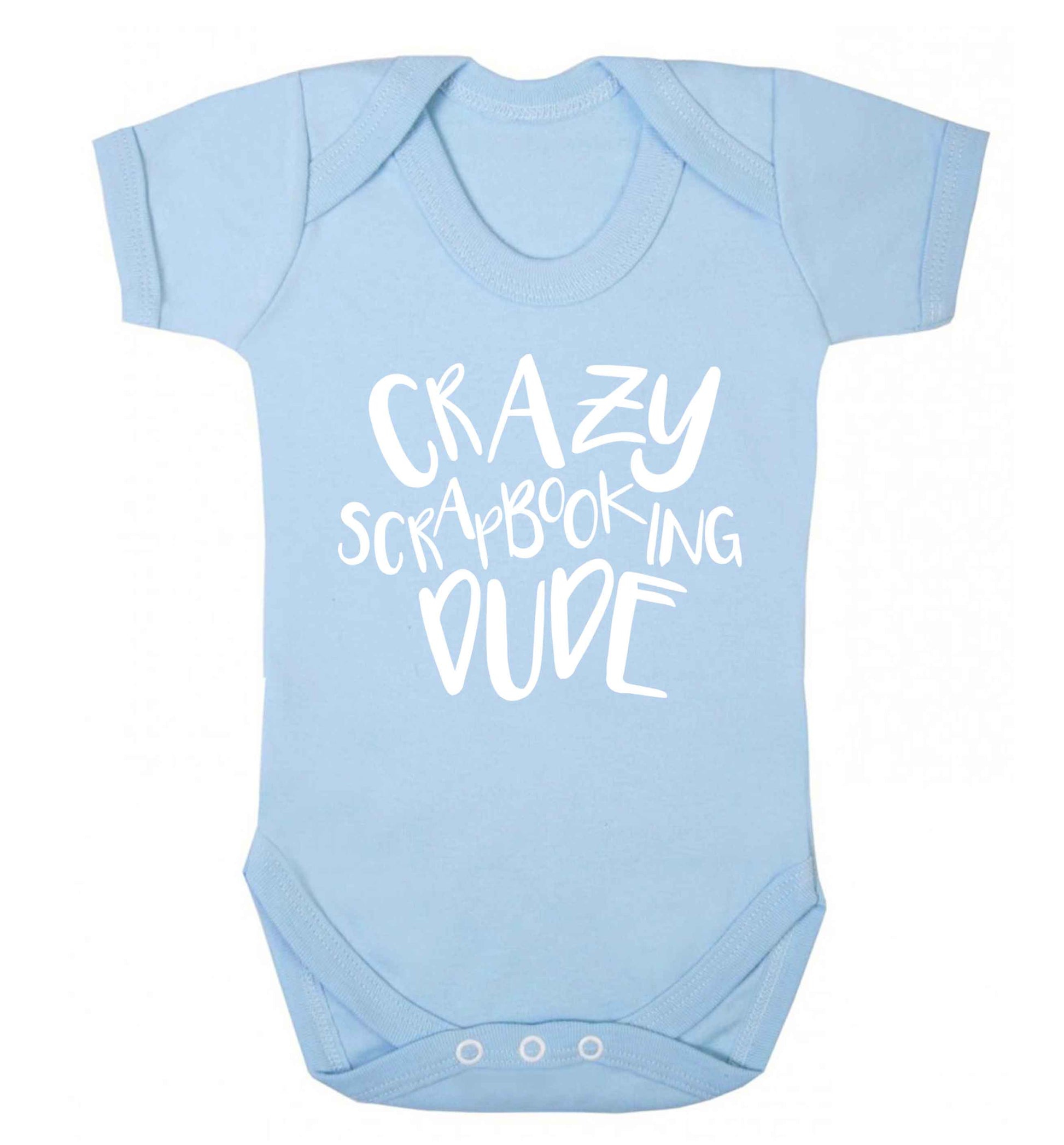 Crazy scrapbooking dude Baby Vest pale blue 18-24 months