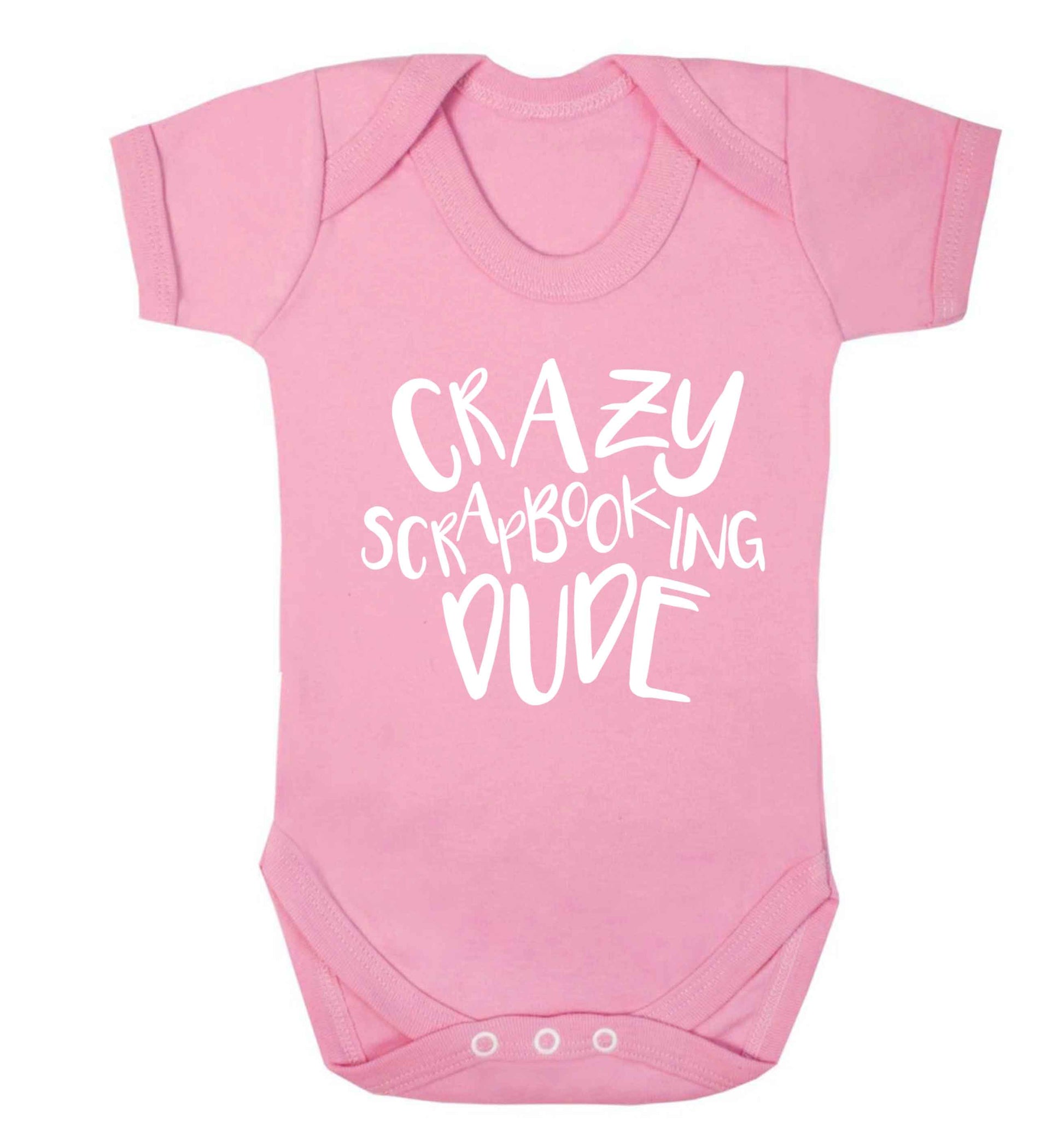 Crazy scrapbooking dude Baby Vest pale pink 18-24 months