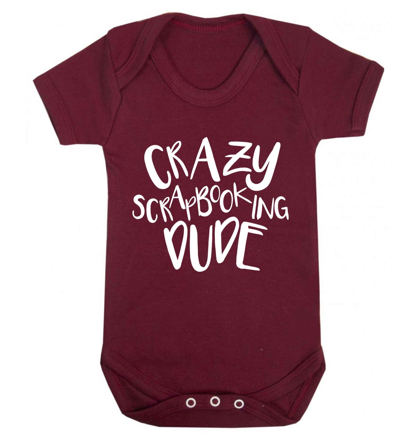 Crazy scrapbooking dude Baby Vest maroon 18-24 months