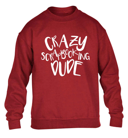 Crazy scrapbooking dude children's grey sweater 12-13 Years