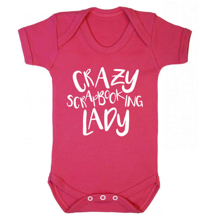 Crazy scrapbooking lady Baby Vest dark pink 18-24 months