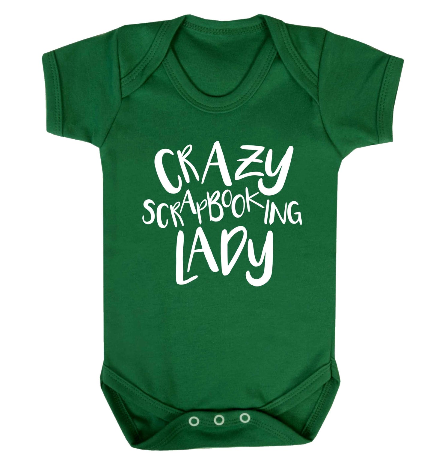 Crazy scrapbooking lady Baby Vest green 18-24 months