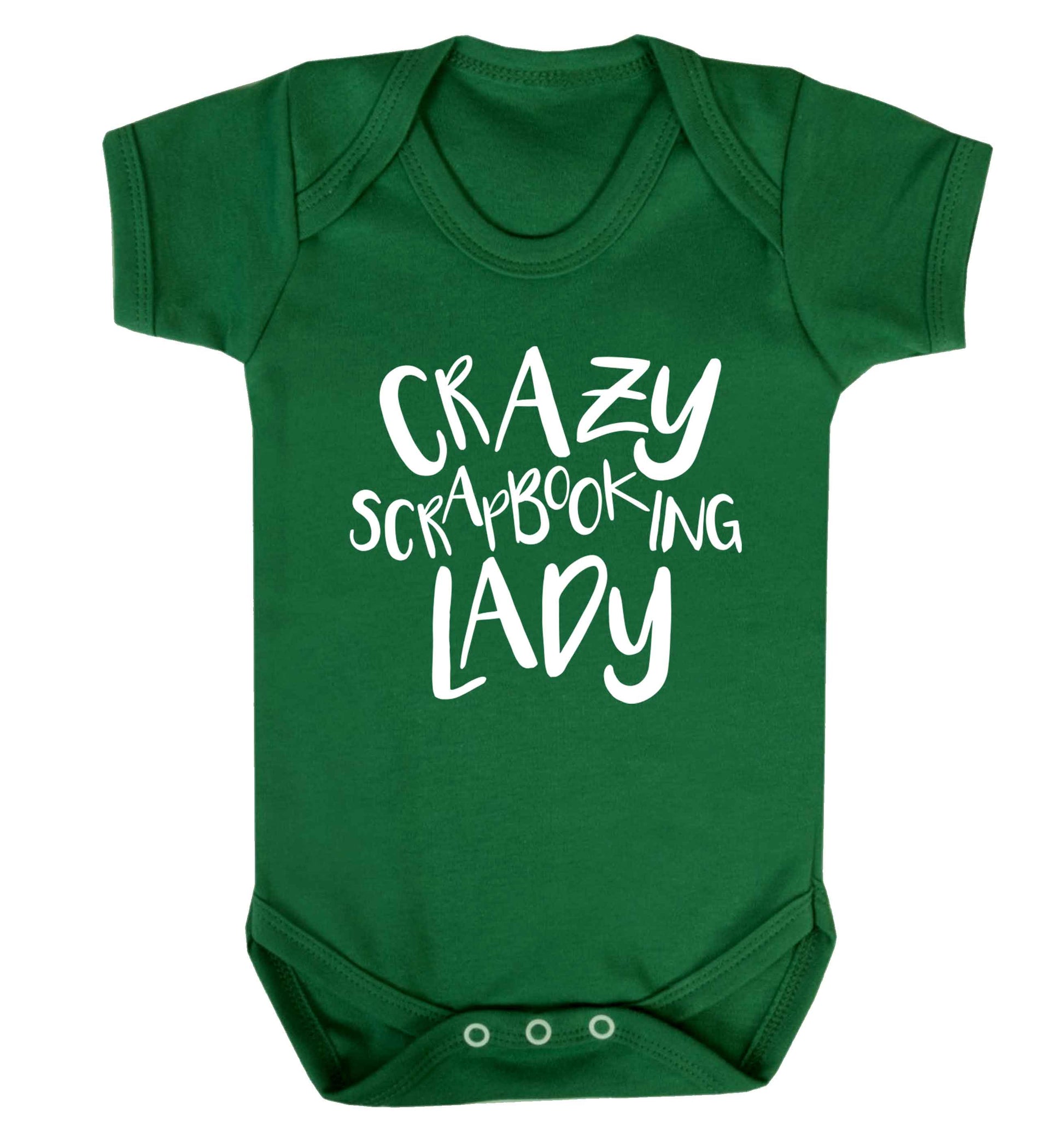 Crazy scrapbooking lady Baby Vest green 18-24 months