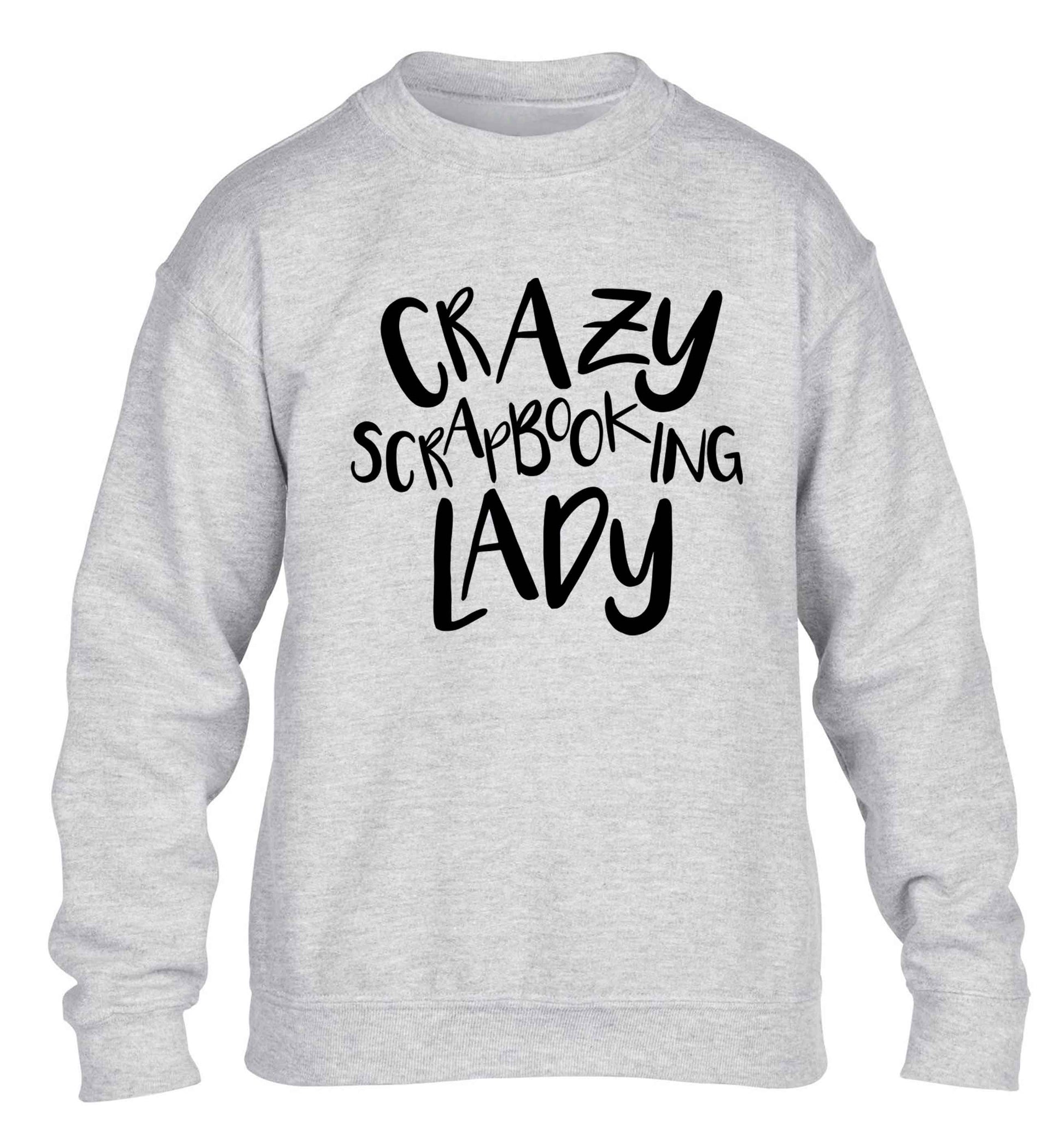 Crazy scrapbooking lady children's grey sweater 12-13 Years