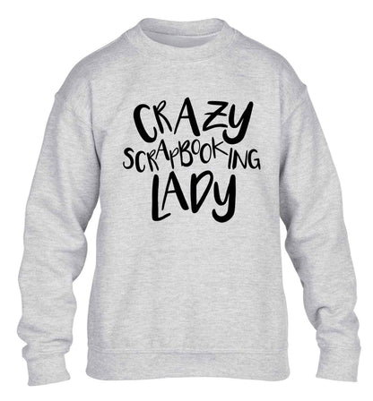Crazy scrapbooking lady children's grey sweater 12-13 Years