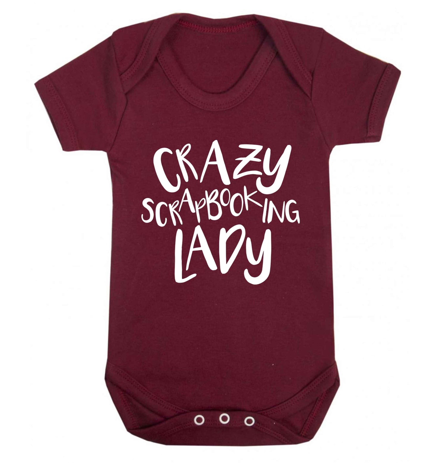 Crazy scrapbooking lady Baby Vest maroon 18-24 months