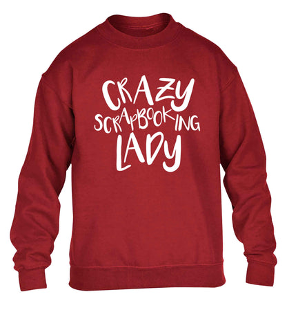 Crazy scrapbooking lady children's grey sweater 12-13 Years