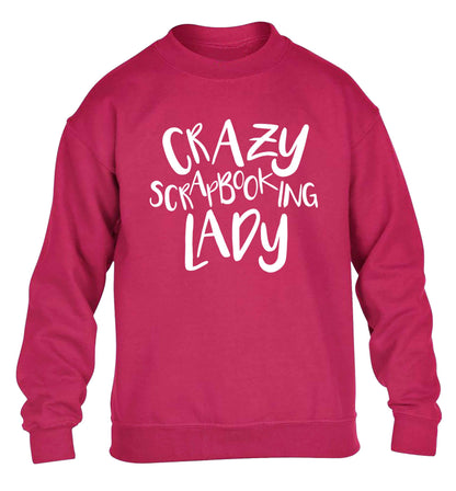 Crazy scrapbooking lady children's pink sweater 12-13 Years