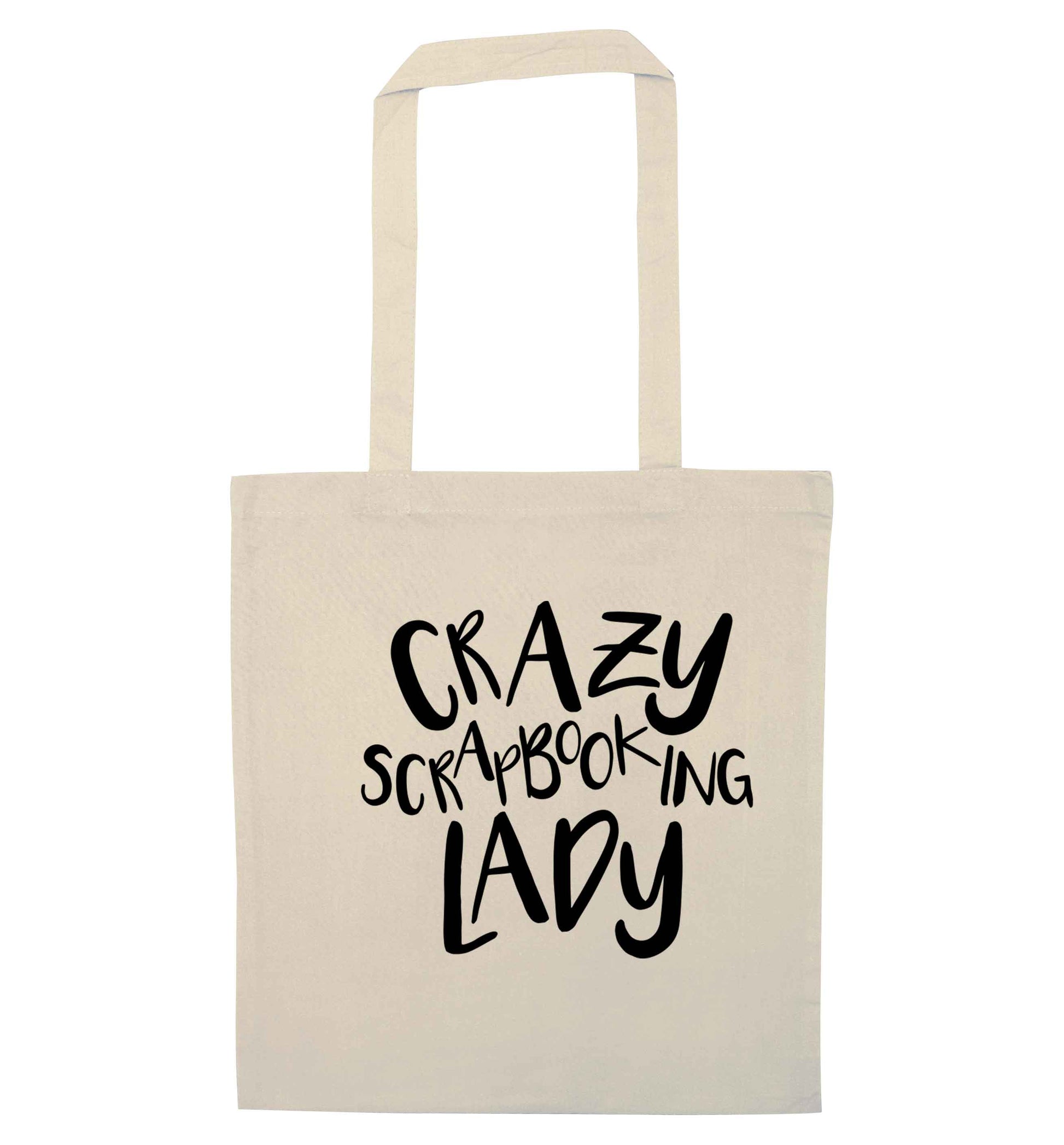 Crazy scrapbooking lady natural tote bag