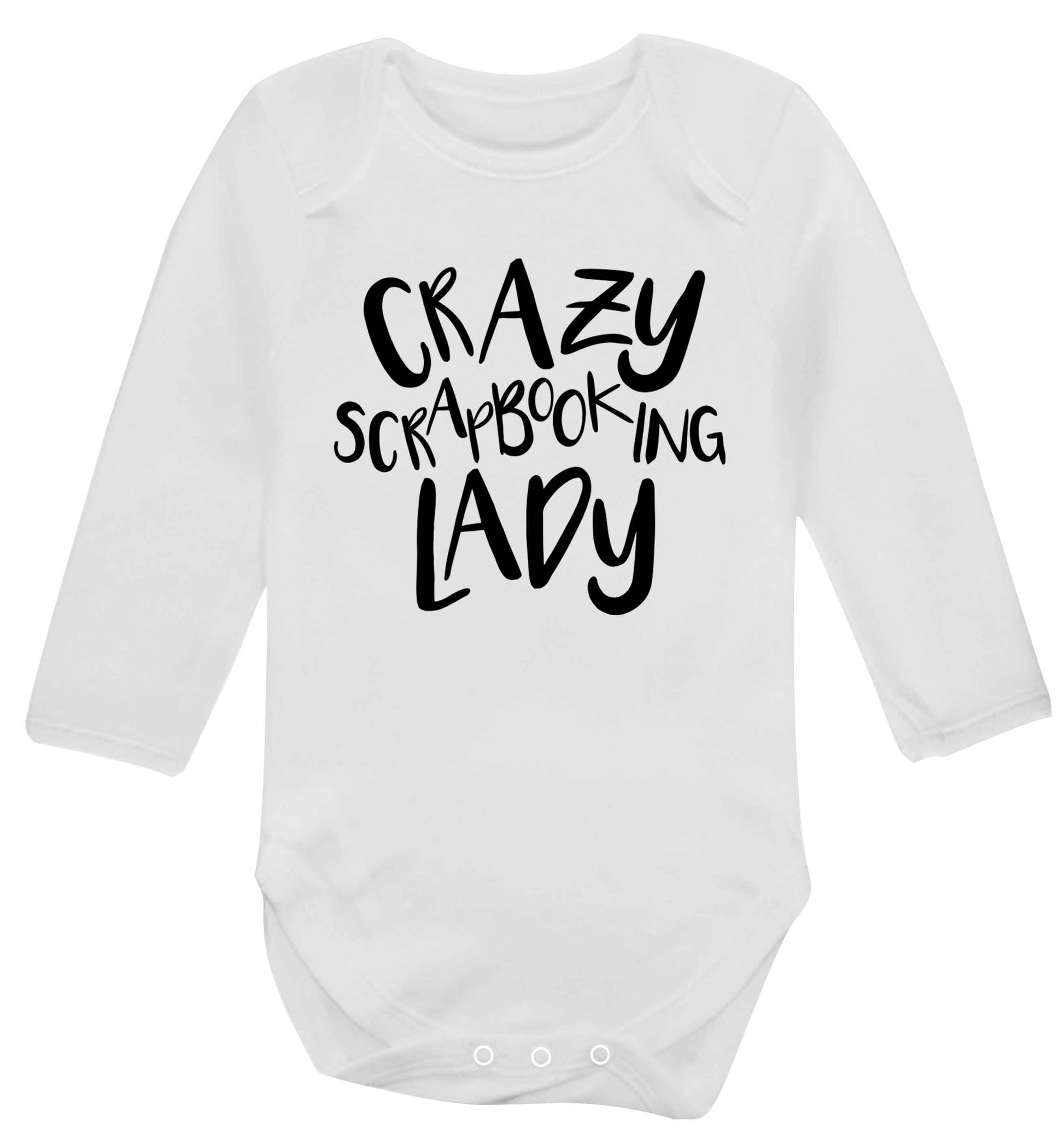 Crazy scrapbooking lady Baby Vest long sleeved white 6-12 months