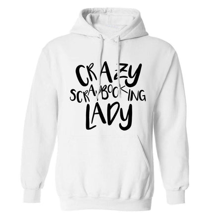 Crazy scrapbooking lady adults unisex white hoodie 2XL