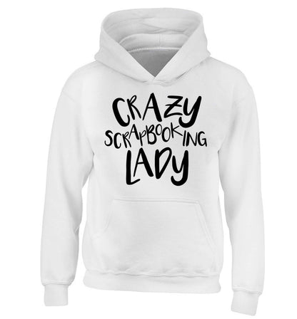Crazy scrapbooking lady children's white hoodie 12-13 Years