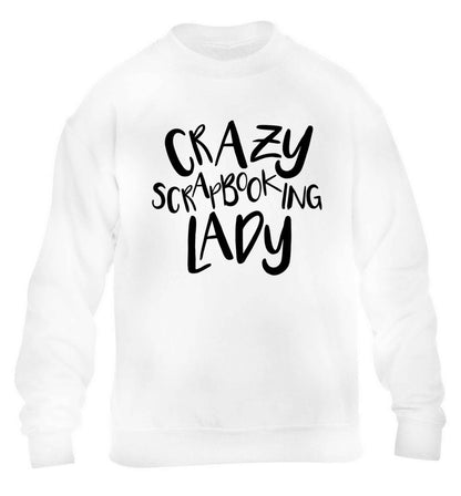 Crazy scrapbooking lady children's white sweater 12-13 Years