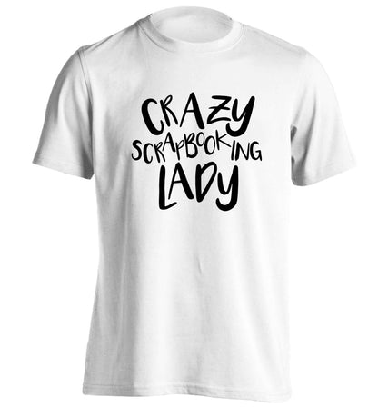 Crazy scrapbooking lady adults unisex white Tshirt 2XL