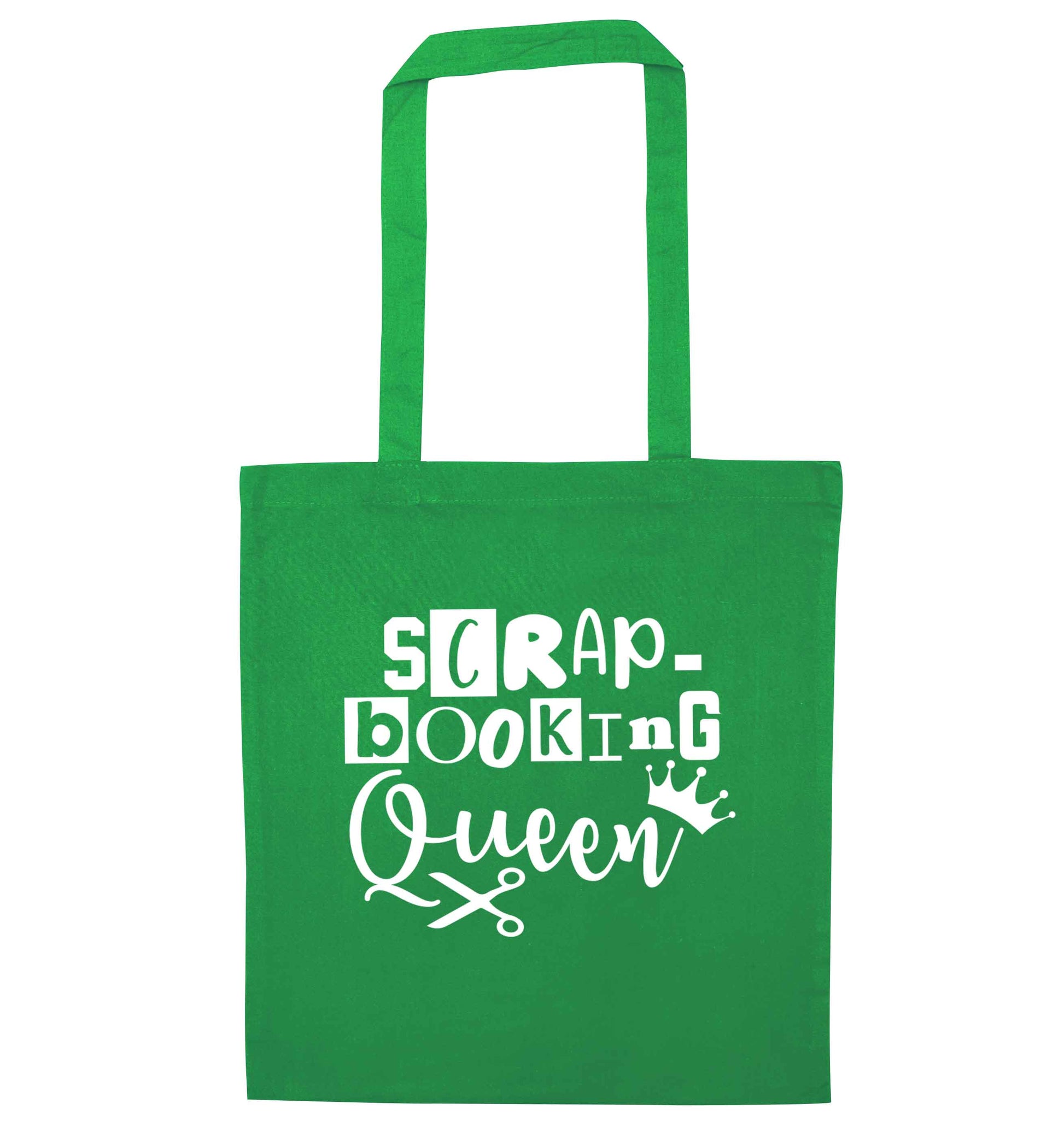 Scrapbooking Queen green tote bag