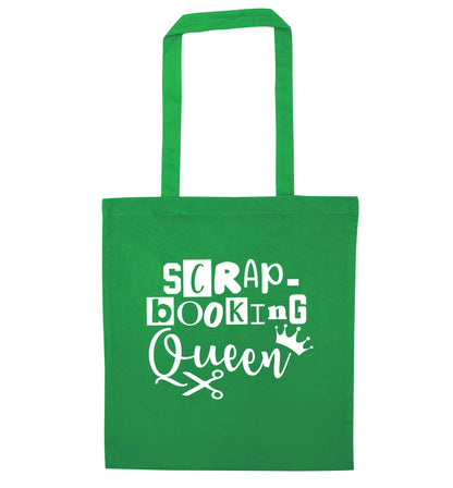 Scrapbooking Queen green tote bag