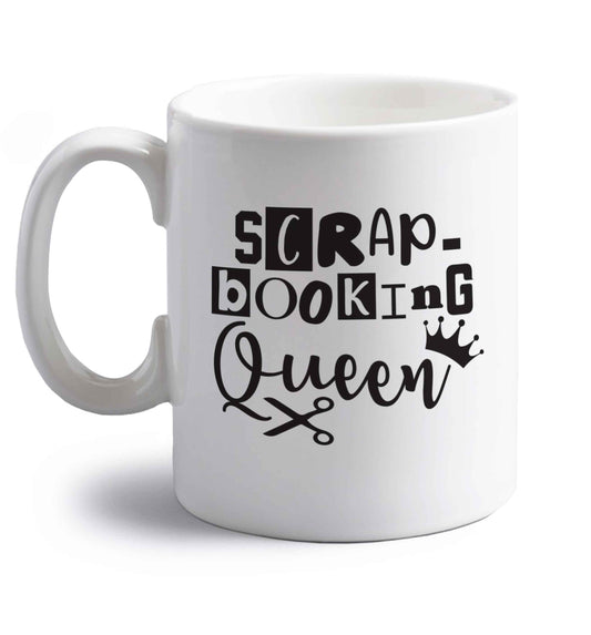 Scrapbooking Queen right handed white ceramic mug 