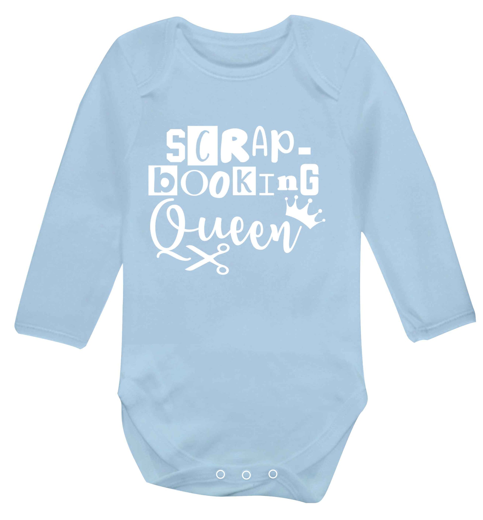 Scrapbooking Queen Baby Vest long sleeved pale blue 6-12 months