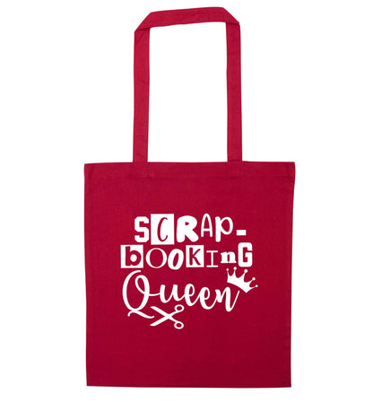 Scrapbooking Queen red tote bag