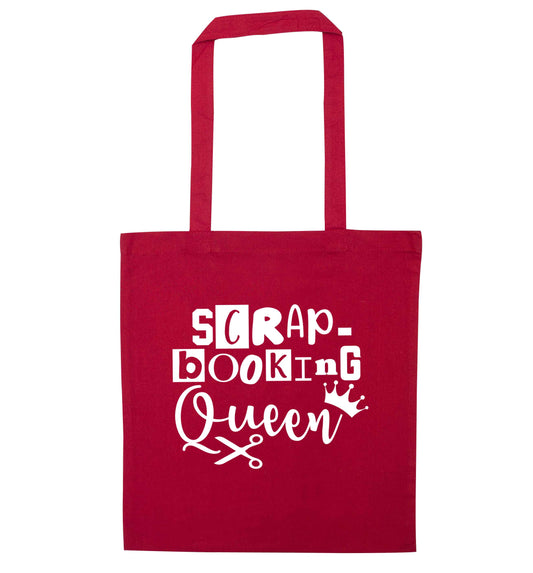 Scrapbooking Queen red tote bag