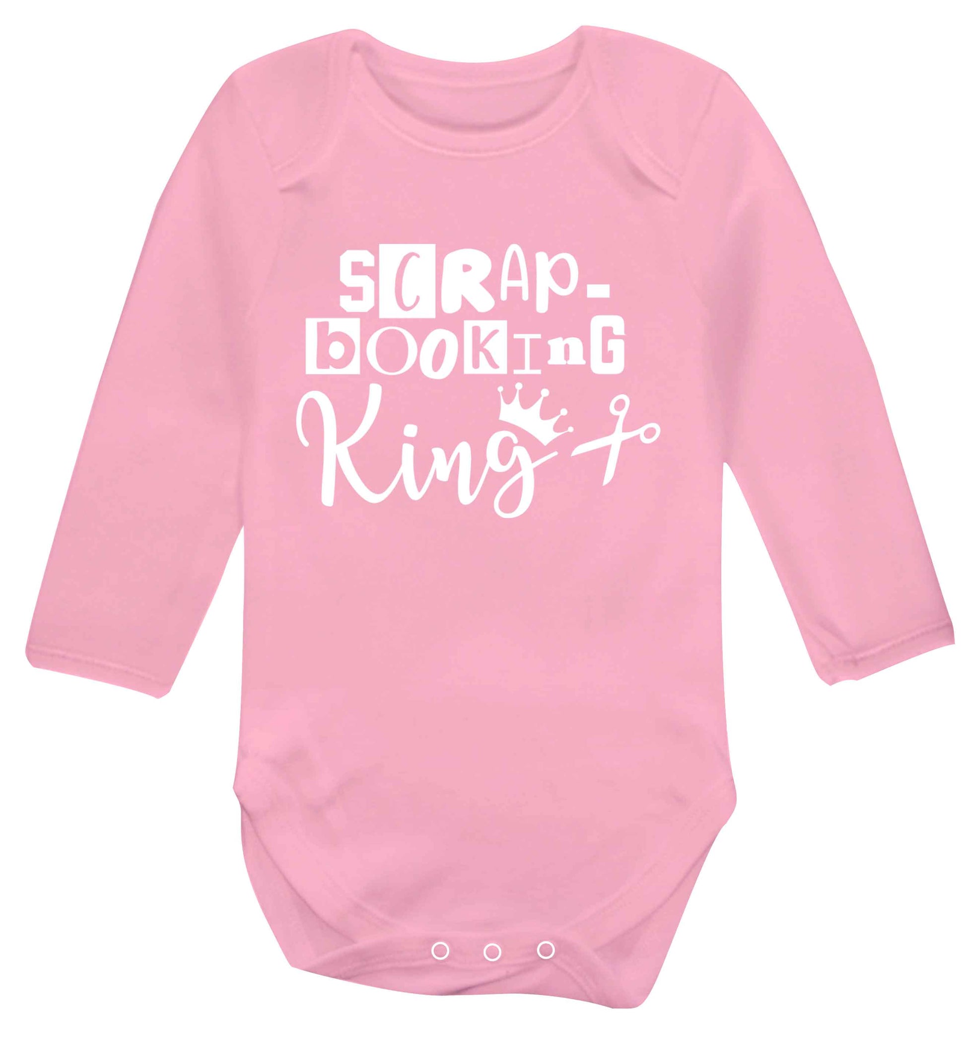 Scrapbooking King Baby Vest long sleeved pale pink 6-12 months