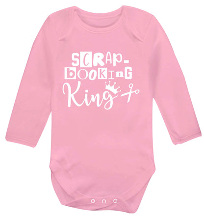 Scrapbooking King Baby Vest long sleeved pale pink 6-12 months