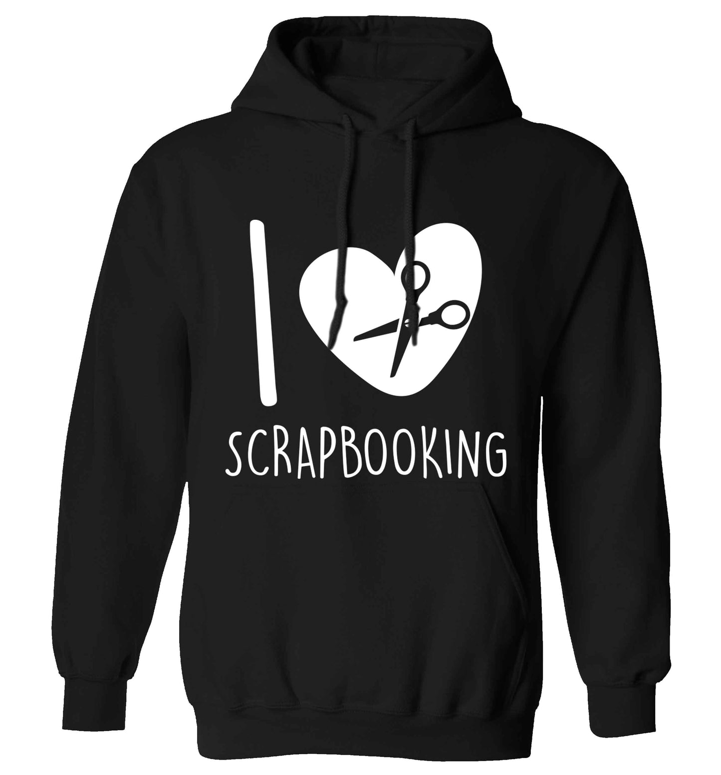 I love scrapbooking adults unisex black hoodie 2XL