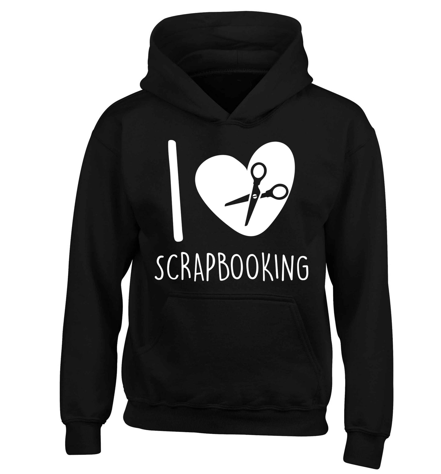 I love scrapbooking children's black hoodie 12-13 Years