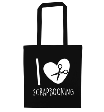 I love scrapbooking black tote bag