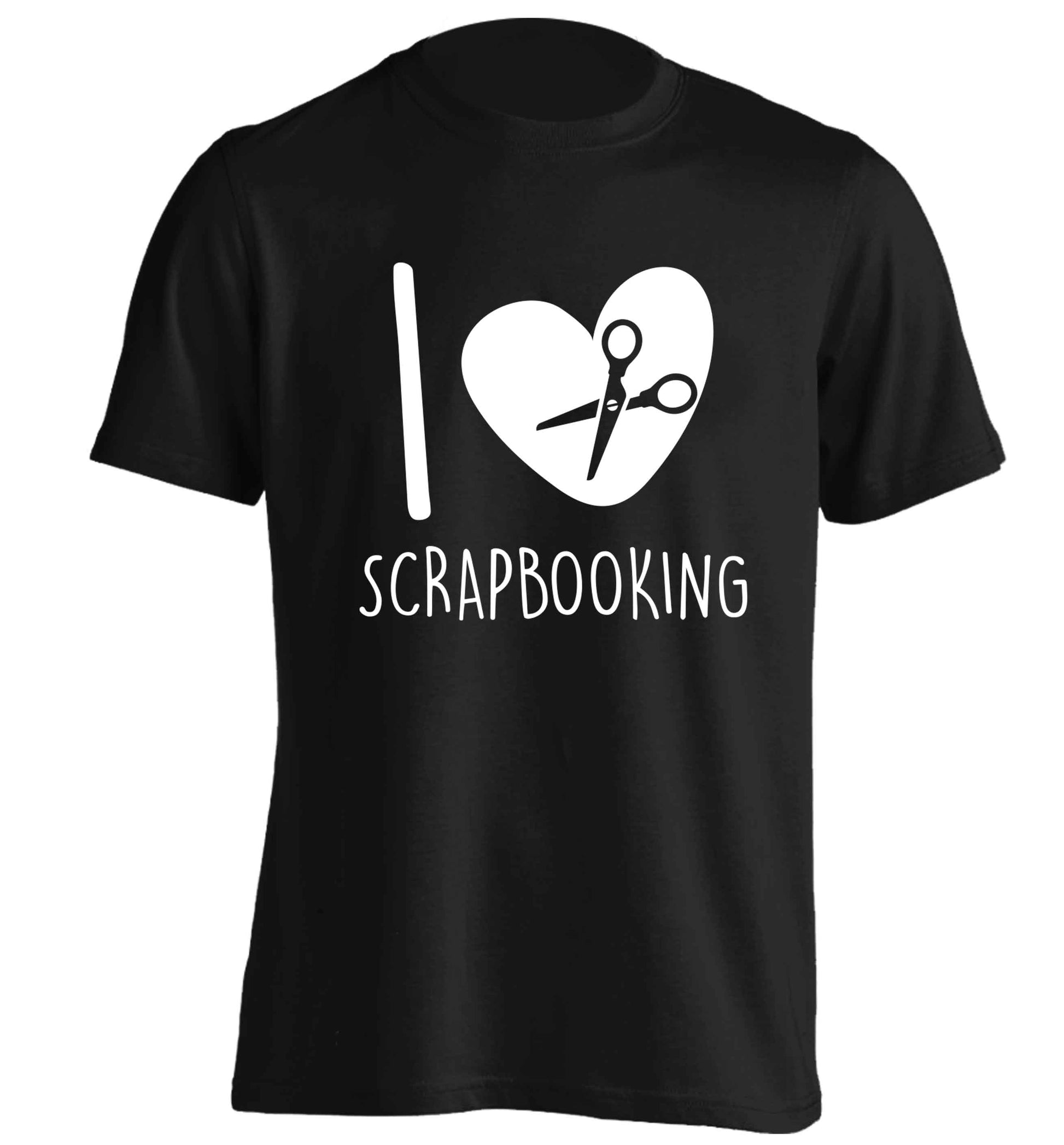 I love scrapbooking adults unisex black Tshirt 2XL