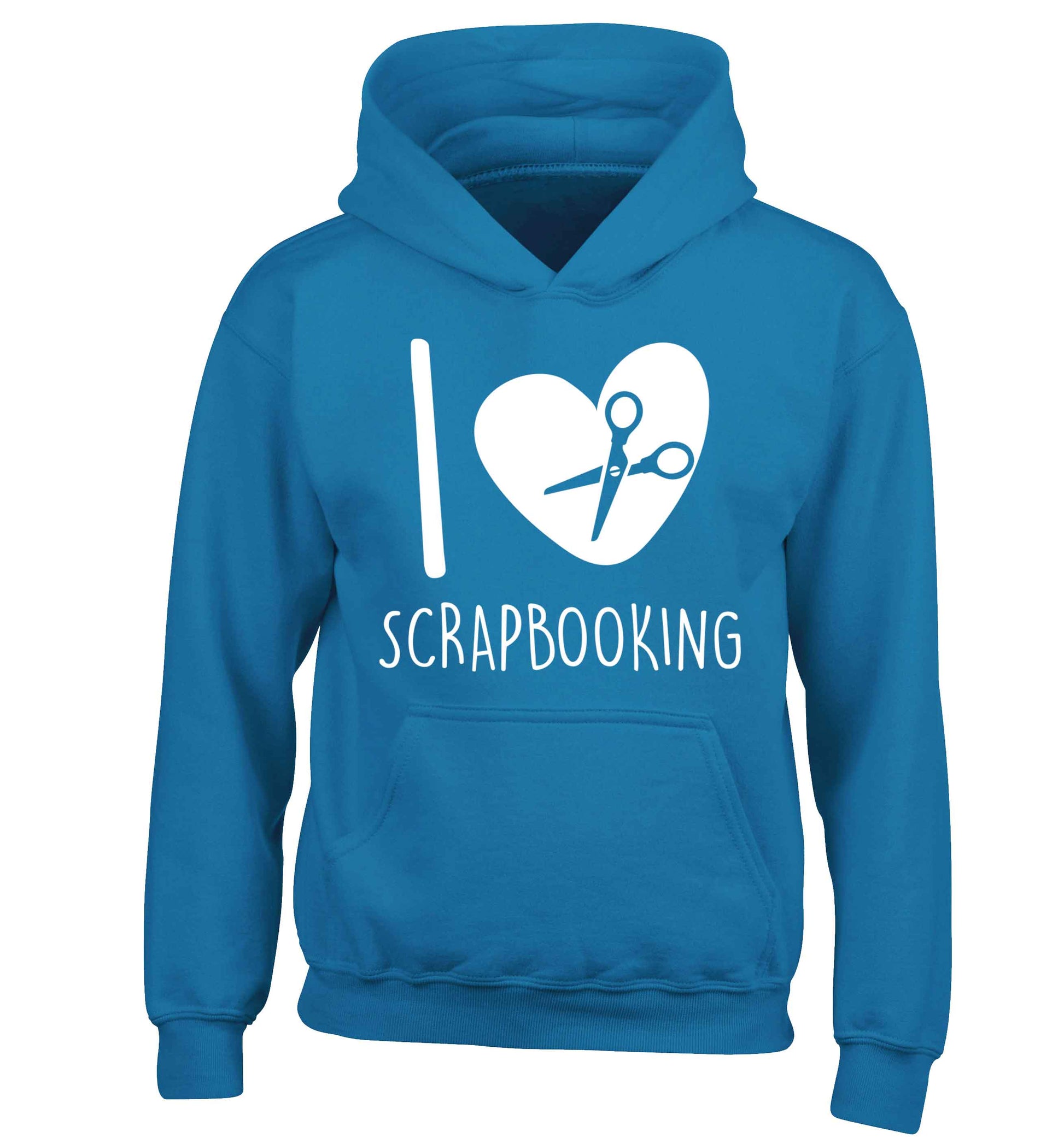 I love scrapbooking children's blue hoodie 12-13 Years