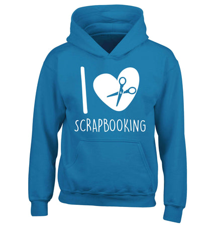 I love scrapbooking children's blue hoodie 12-13 Years