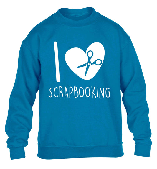 I love scrapbooking children's blue sweater 12-13 Years