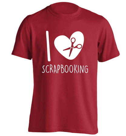 I love scrapbooking adults unisex red Tshirt 2XL
