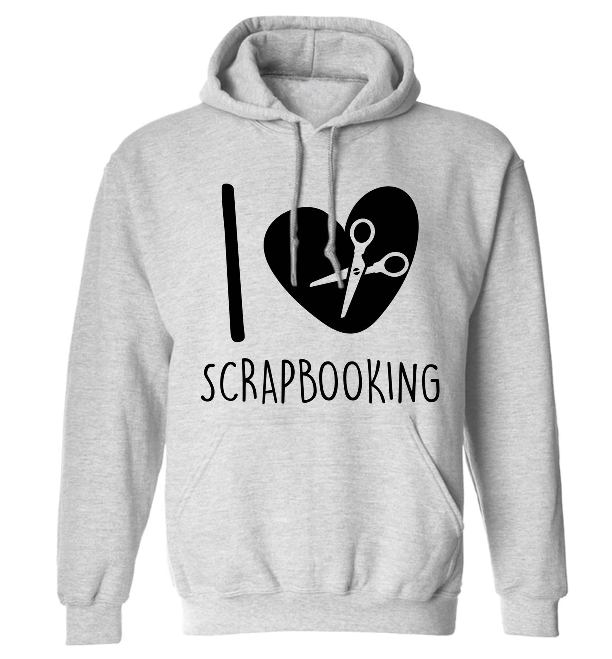 I love scrapbooking adults unisex grey hoodie 2XL