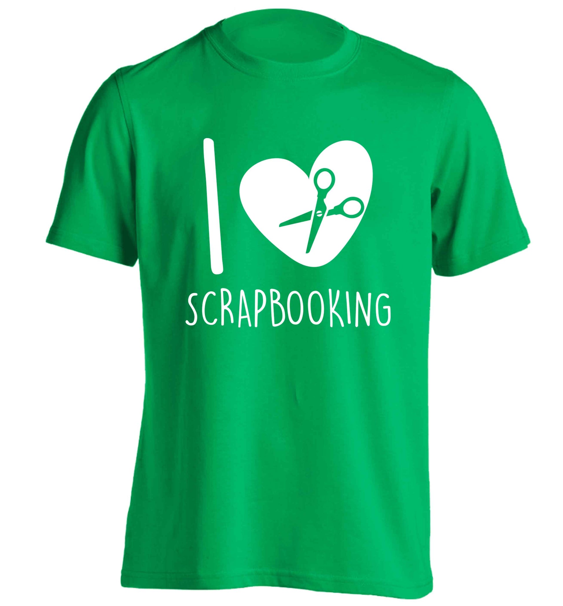 I love scrapbooking adults unisex green Tshirt 2XL