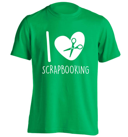I love scrapbooking adults unisex green Tshirt 2XL