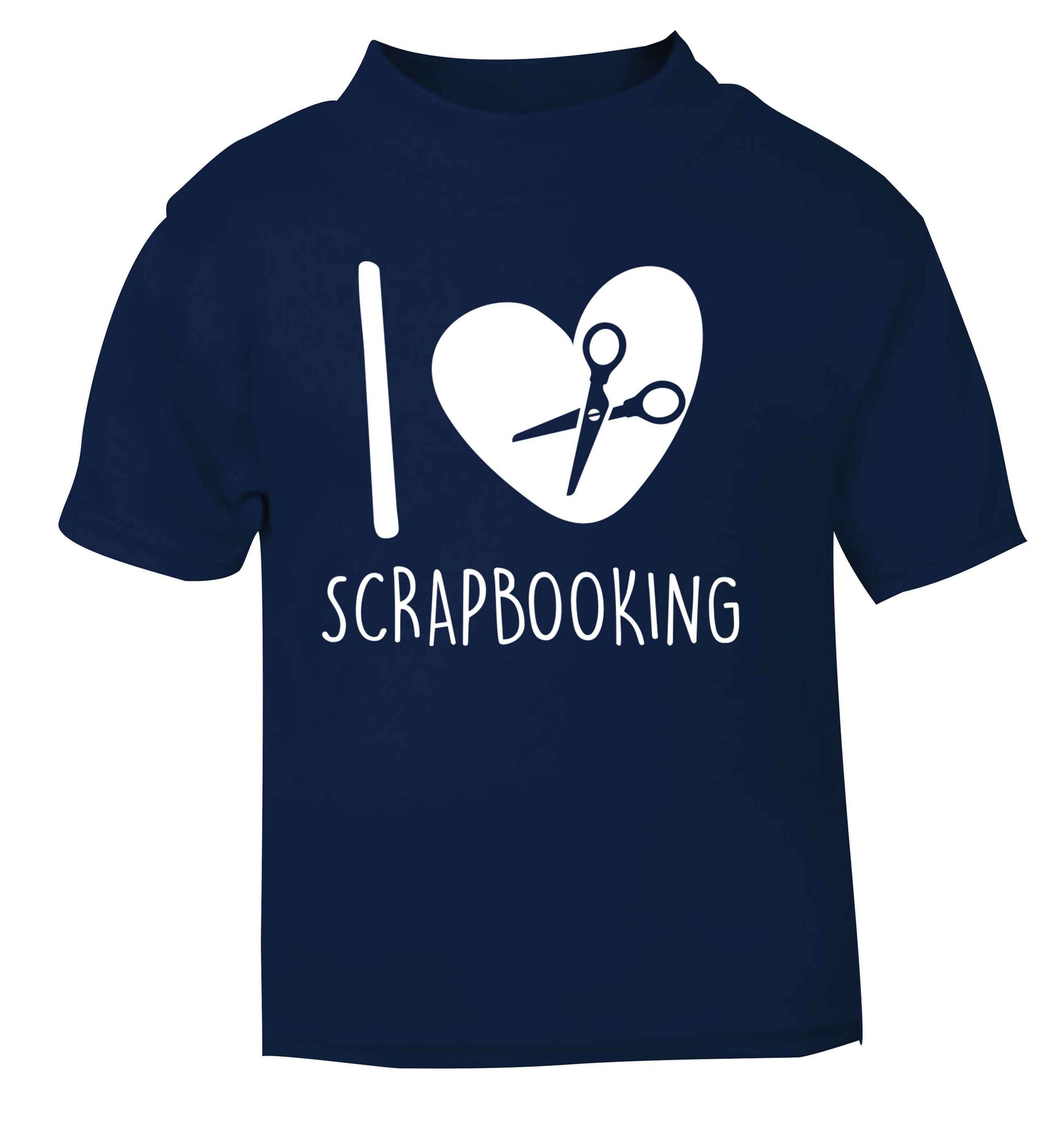 I love scrapbooking navy Baby Toddler Tshirt 2 Years