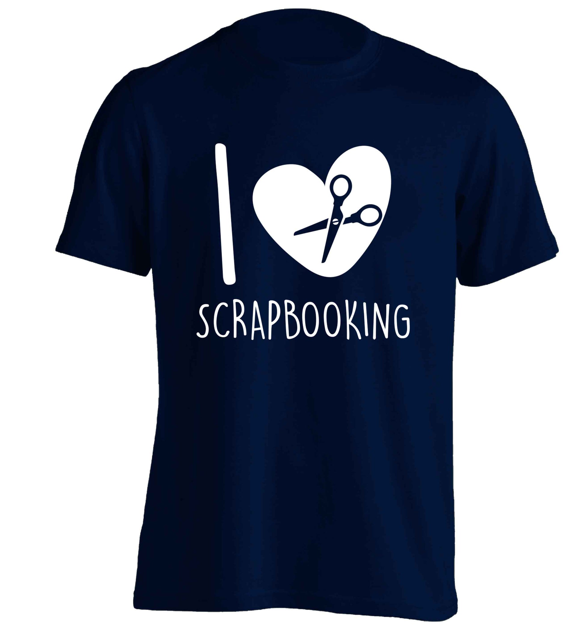 I love scrapbooking adults unisex navy Tshirt 2XL