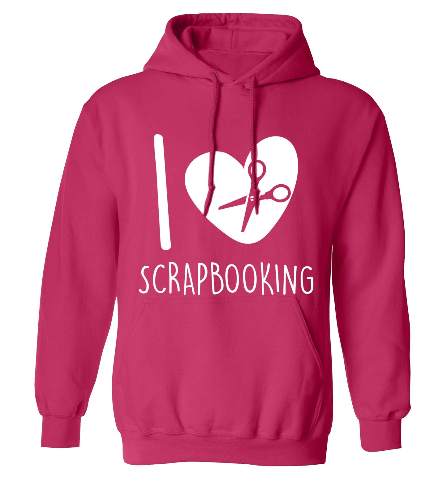 I love scrapbooking adults unisex pink hoodie 2XL