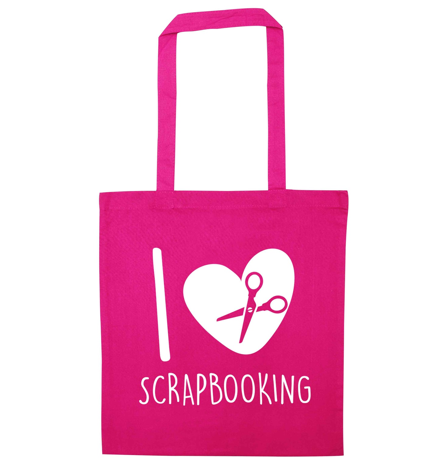 I love scrapbooking pink tote bag