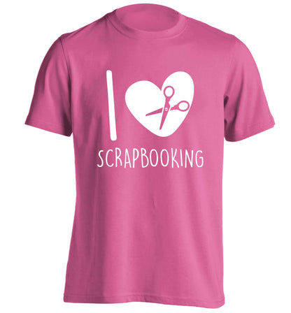 I love scrapbooking adults unisex pink Tshirt 2XL