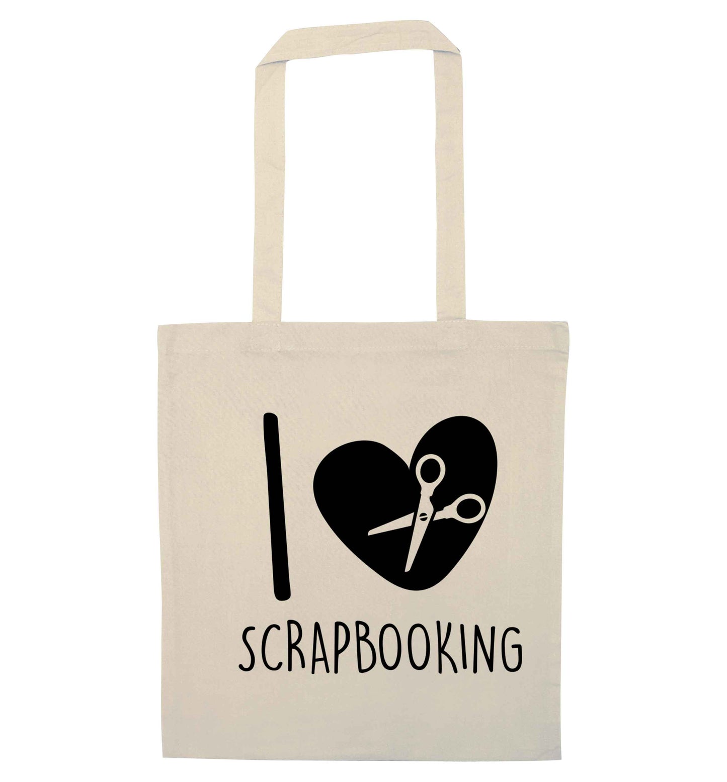 I love scrapbooking natural tote bag