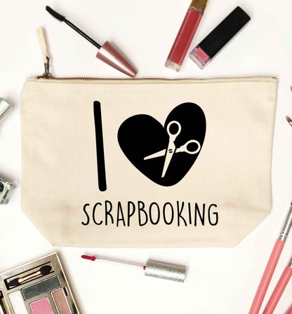 I love scrapbooking natural makeup bag