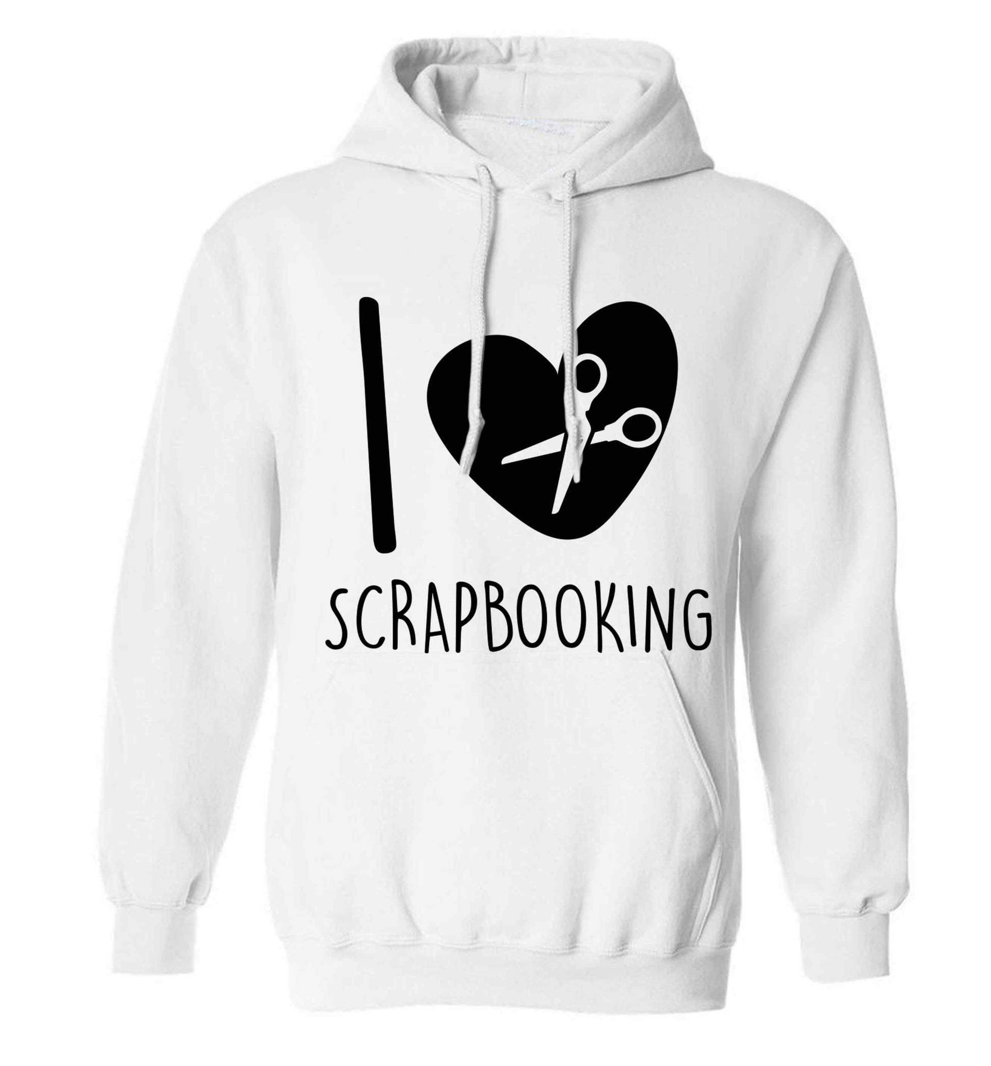 I love scrapbooking adults unisex white hoodie 2XL